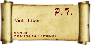 Pánt Tibor névjegykártya